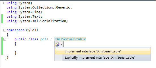 Implement ixmlserializable interface