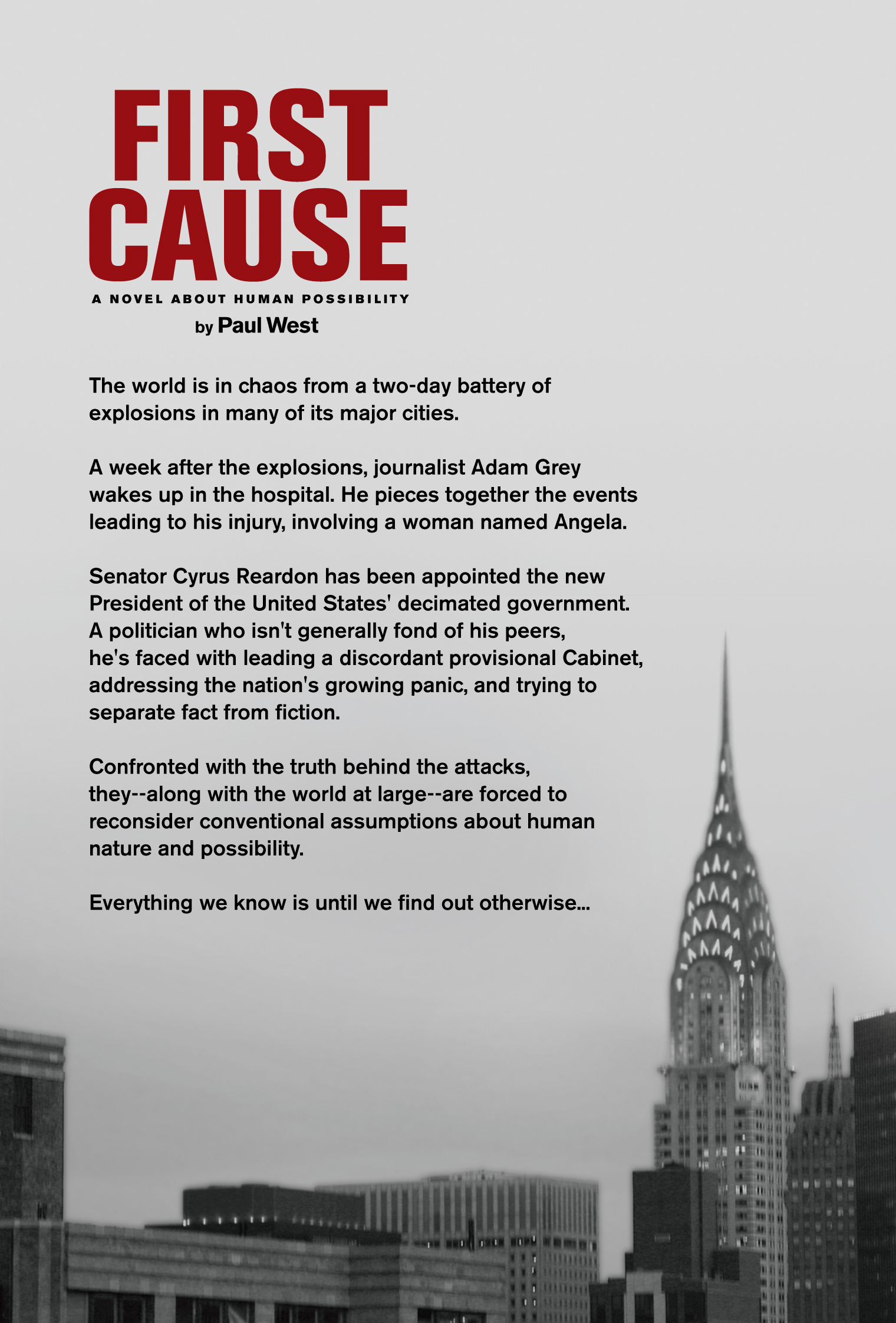 FIRST CAUSE by Paul West
