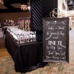 Wedding favour table with handwritten chalkboard sign at Toronto Wedding