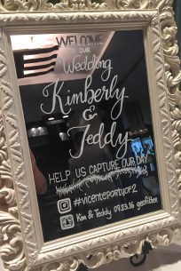 Beautiful handwritten wedding welcome sign