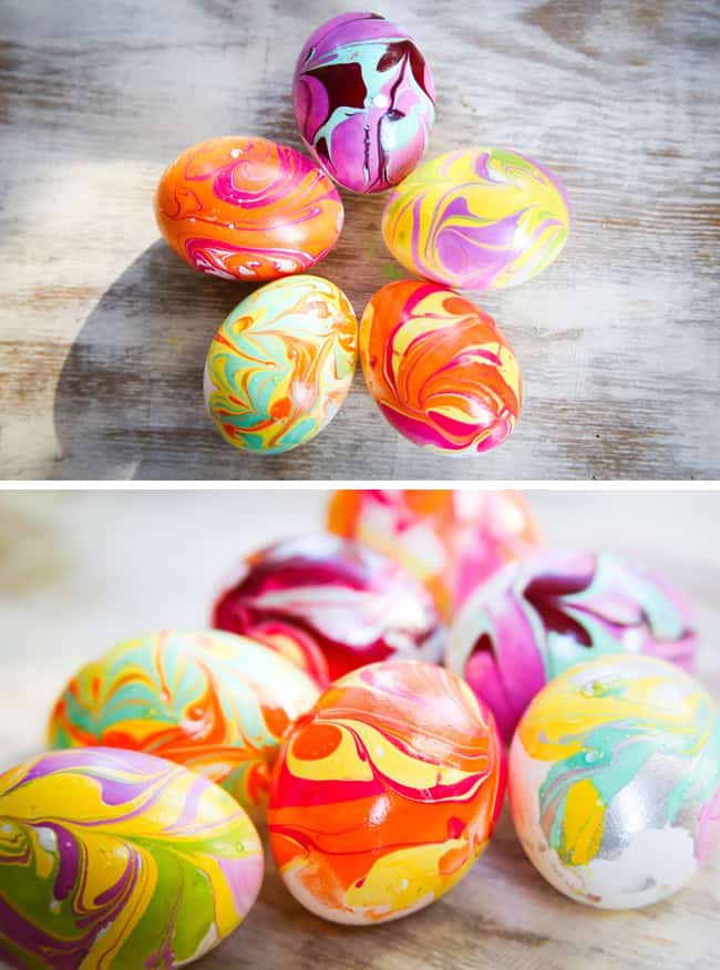 DIY Marbled Eggs with Nail Polish