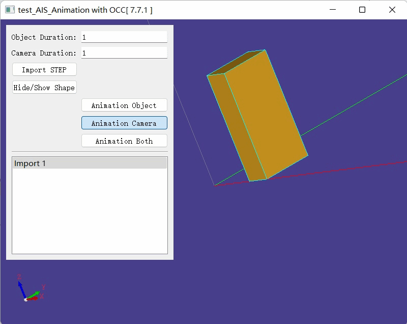 Camera perspective switching animation
