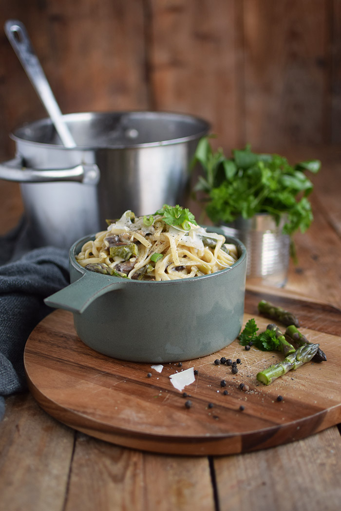 One Pot Pasta mit Pilzen und Spargel | Das Knusperstübchen | Bloglovin’