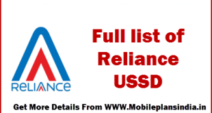 Full list of Reliance USSD Codes to check balance, offer, plan, alert