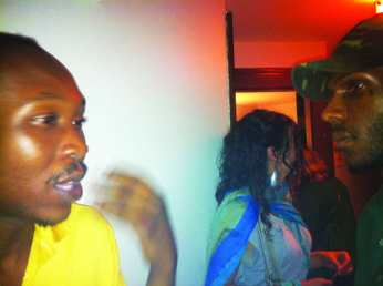 Seun Kuti, Malcolm backstage at SF performance 0811, web