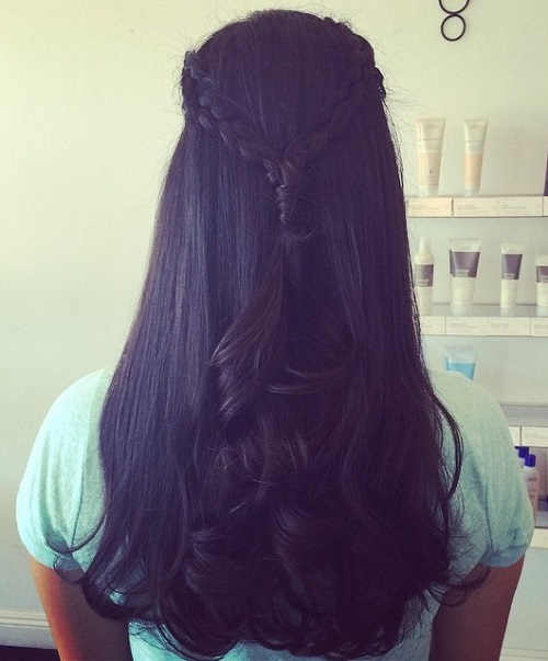 two braids half updo