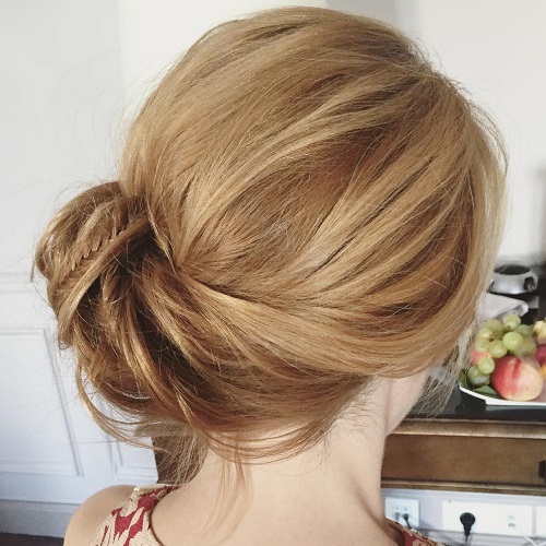 Side Bun With A Braid