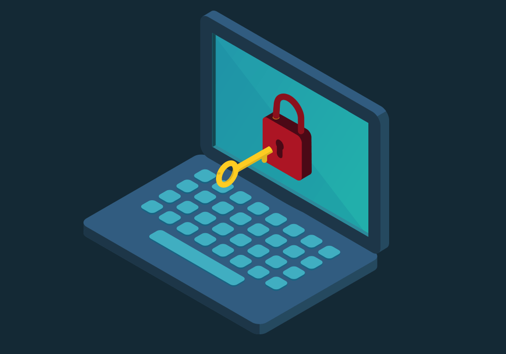 Illustration of a digital lock protecting data, symbolizing strong data security measures in the modern world