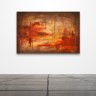 abstract painting by Andy Hahn with red yellow and gray abstract brush strokes in modern style