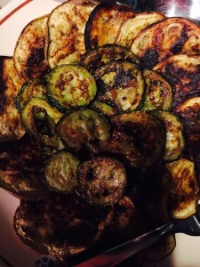 A simple side dish of aubergines