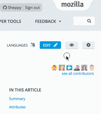 Animation showing how to subscribe to a single MDN page