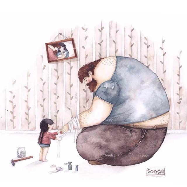 温馨的父爱插画集_乌克兰女艺术家_Snezhana Soosh