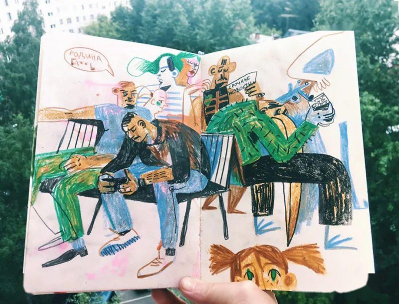 速写作品欣赏_俄罗斯插画师_Katerina Voronina