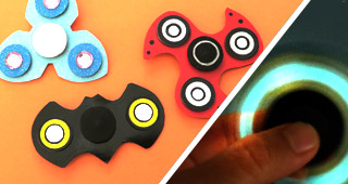 glow in the dark fidget spinners, batman shapes