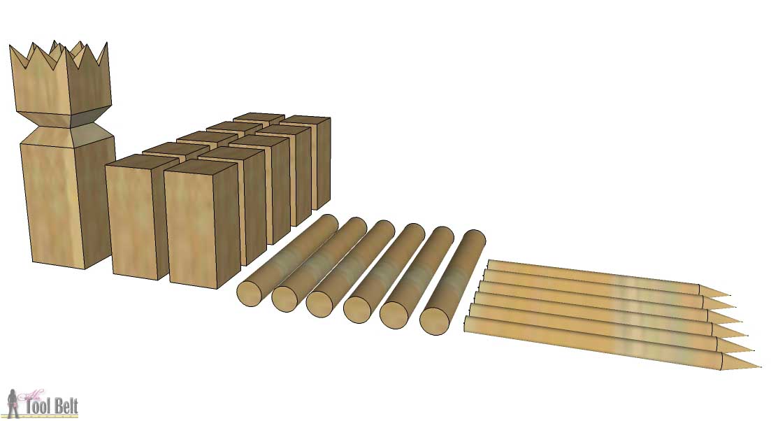 DIY Kubb Set Her Tool Belt