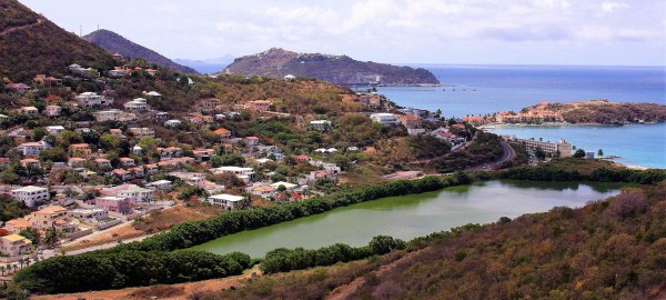 Littlebay Pond with St. Barth's in background