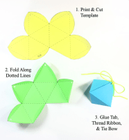 DIY Diamond Gift Boxes (with Free Printable Octahedron Templates) - Lines Across