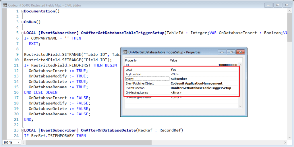 Subscriber-Functions-New-Codeunit-Dynamics-NAV-2016