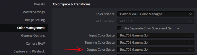 Settings RCM output