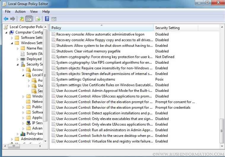 windows 7 change uac