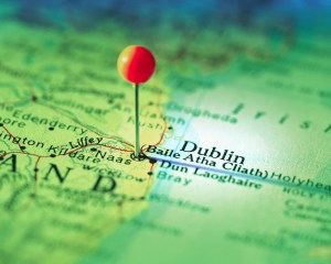 2000 --- Dublin Marked on Map --- Image by © Royalty-Free/Corbis