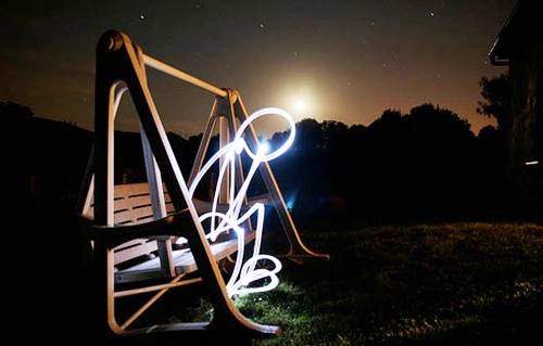 Light Painting Photography - Frustrated man