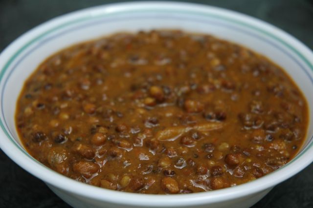 cooked kulthi dal