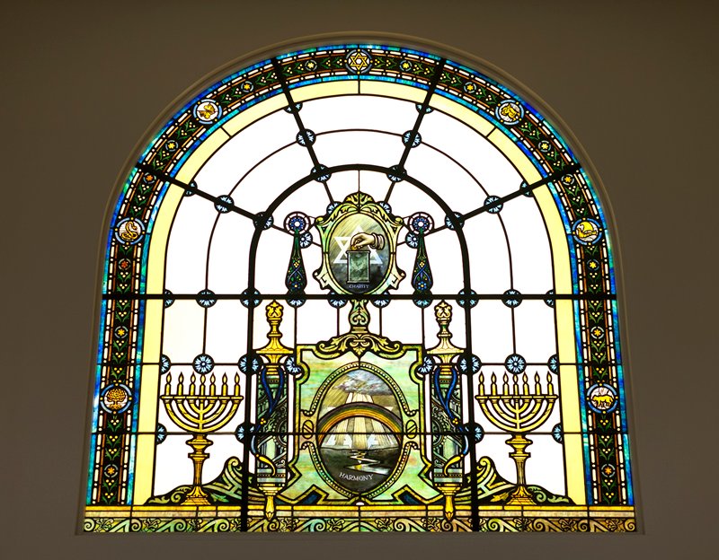 "Harmony" stained glass window, Jacob "Jack" Liebenberg; Designer