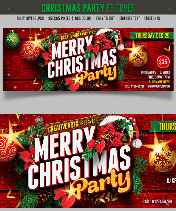 Christmas Party FB cover GraphicRiver