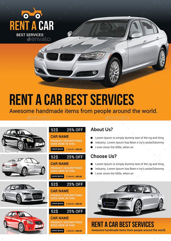 Rent a Car Flyer Bundle by afjamaal GraphicRiver