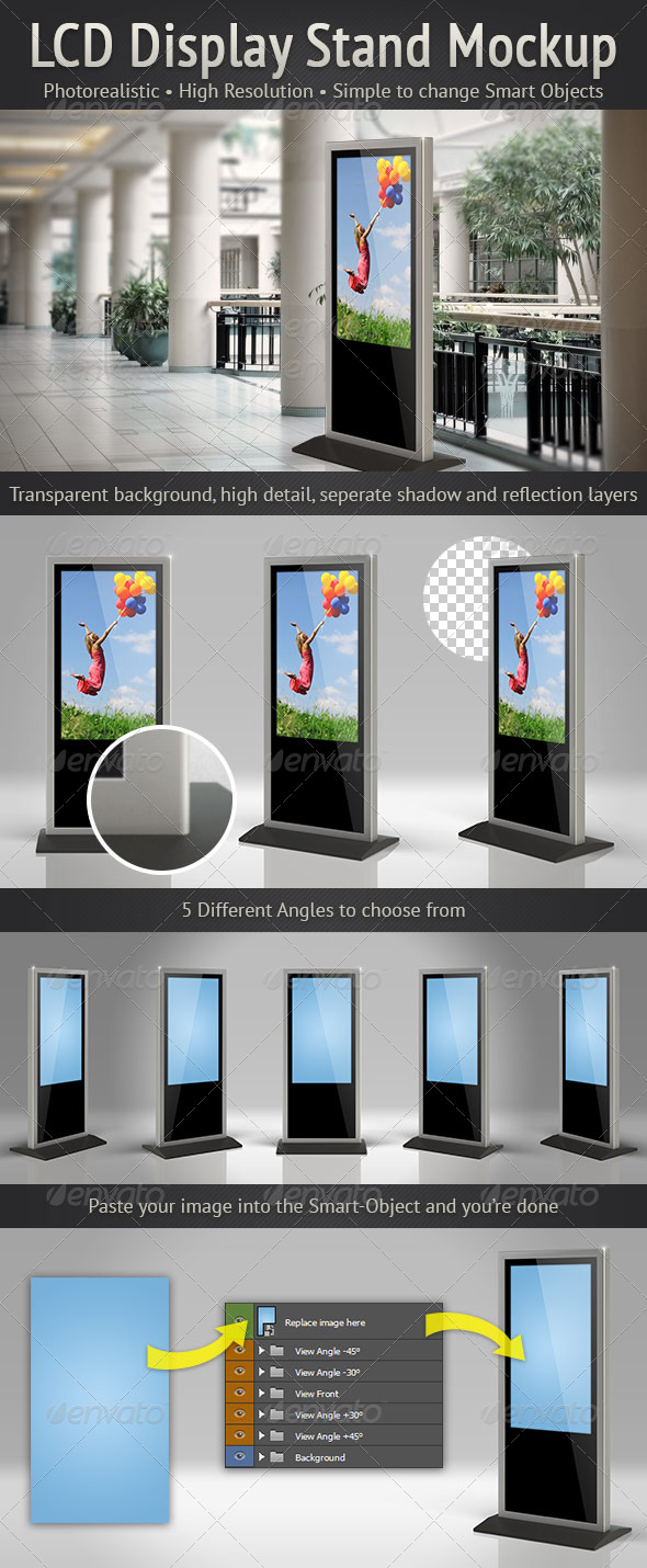 LCD Display Stand Mockup GraphicRiver