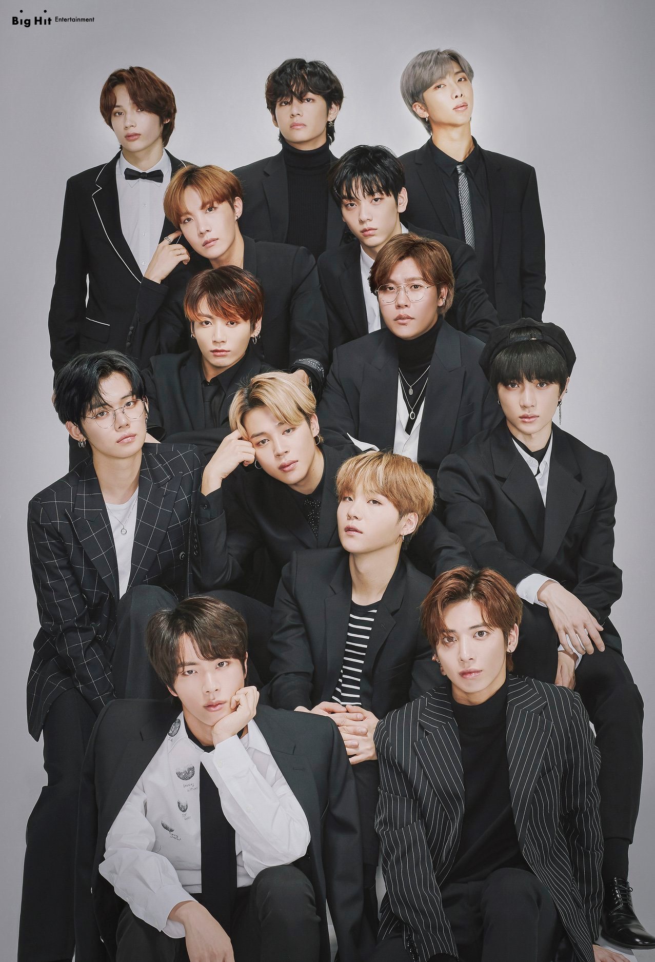 BTS, TXT, And Lee Hyun Pose Together In Big Hit Entertainment Family