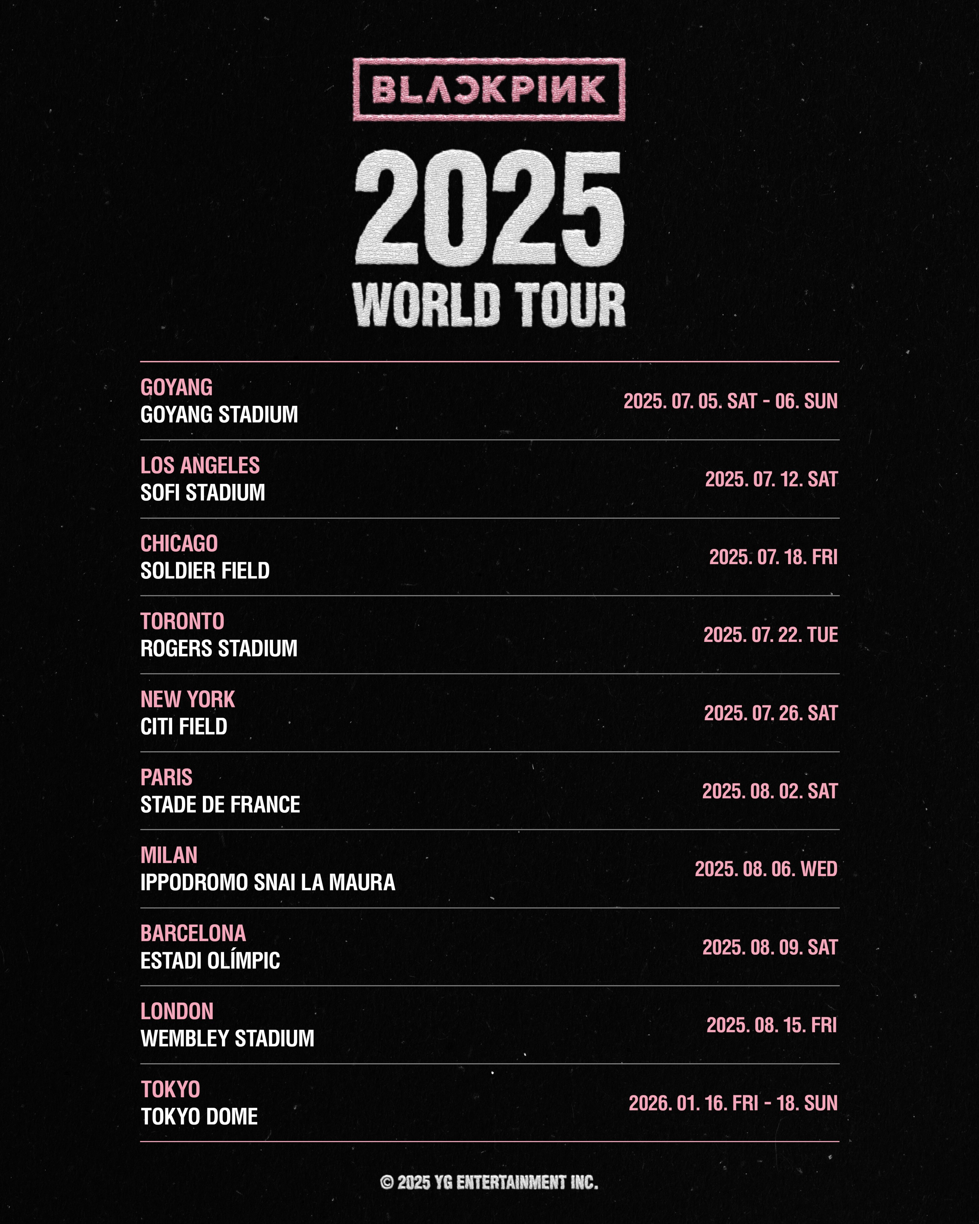 Bts World Tour 2026 Schedule And Dates Update BLACKPINK Announces Additional Stops For "DEADLINE" World Tour