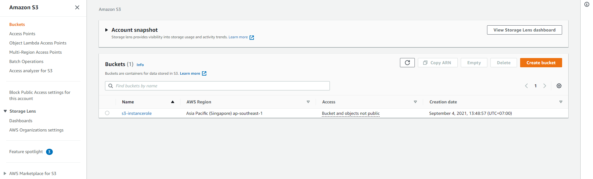 Create S3 bucket EC2 Instance Profile