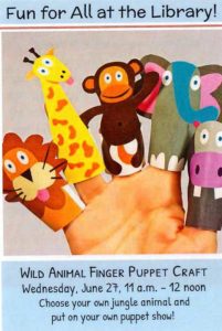 finger puppet of wild animals