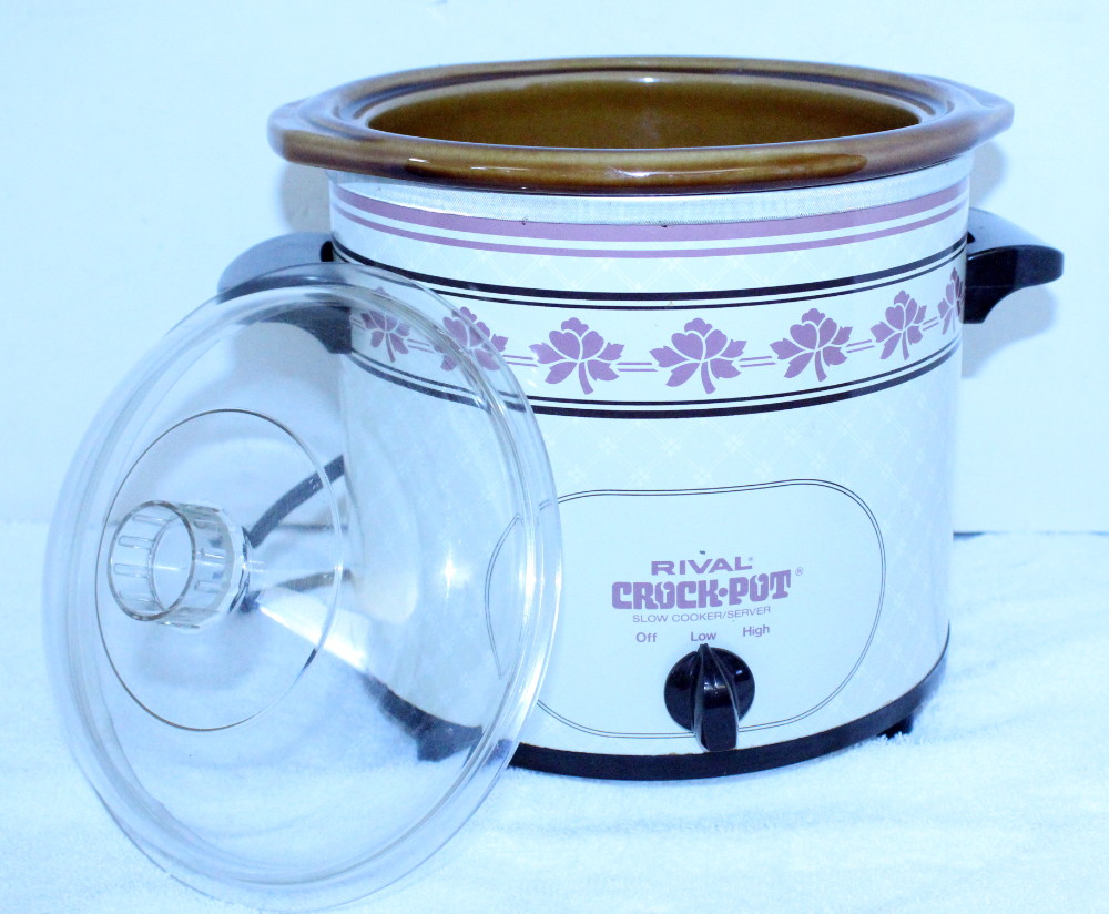 Vintage Rival 3150/2 Leaf Crock Watcher Slow Cook Pot w/ Lid 3.5 Qt