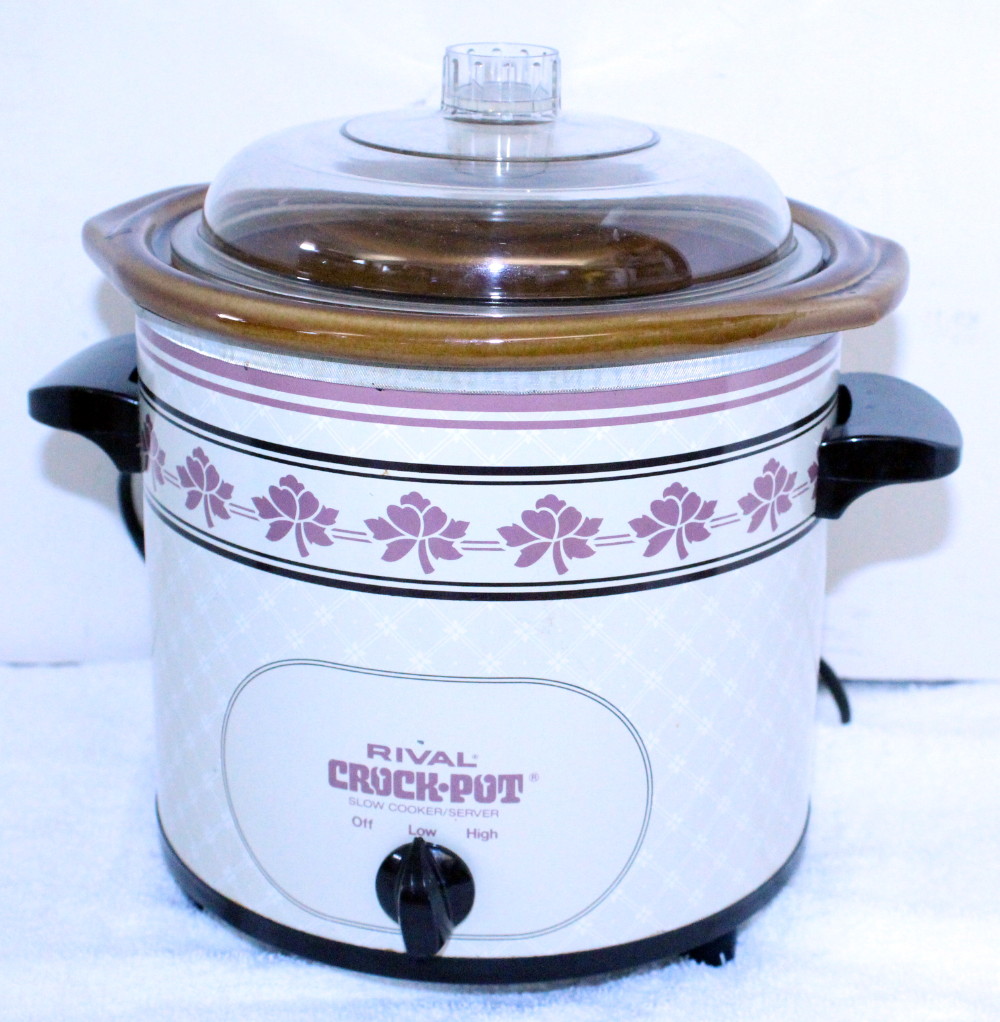 Vintage Rival 3150/2 Leaf Crock Watcher Slow Cook Pot w/ Lid 3.5 Qt