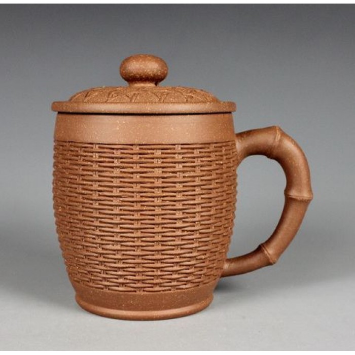450ml, Yixing Zisha clay,pot tery,Bamboo basket teapot
