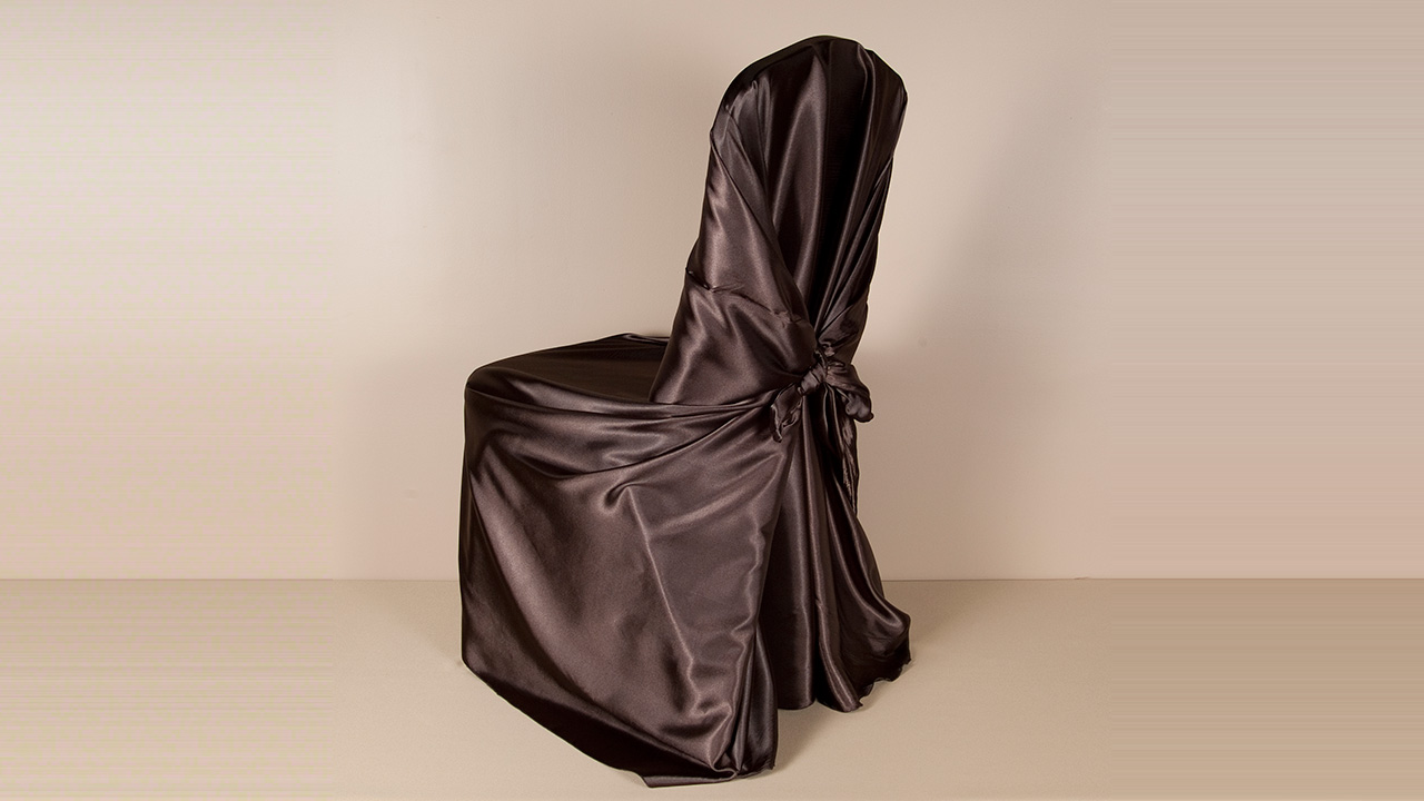Rent our Chocolate Satin Pillowcase Chair Cover Fabulous Events Nationwide Specialty Table