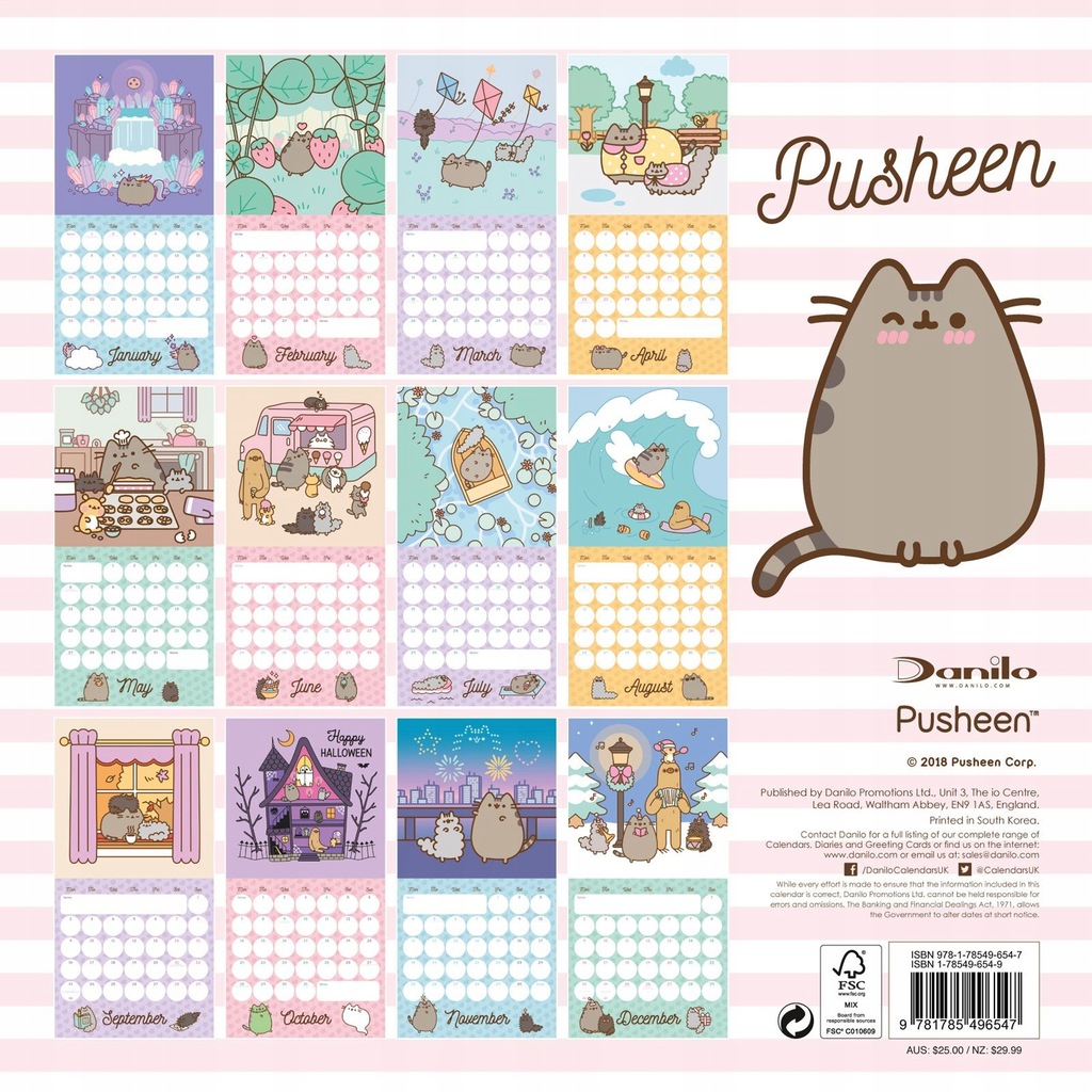 Pusheen Calendar 2024