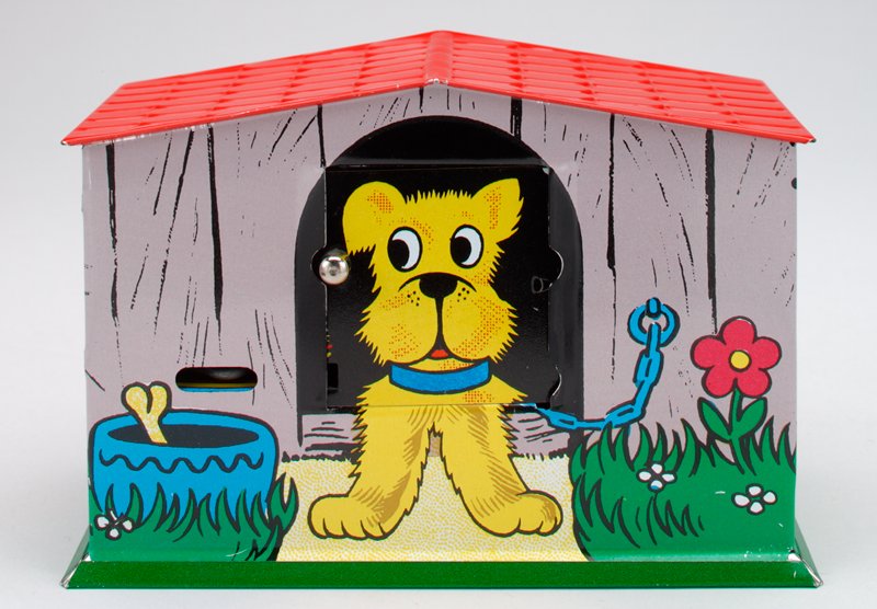 "Doghouse" mechanical bank Mia