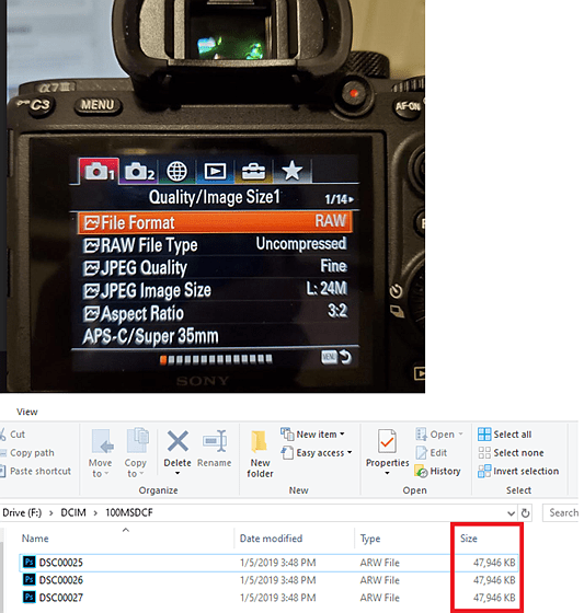 A7iii Raw File Size very small? Sony Alpha Full Frame E