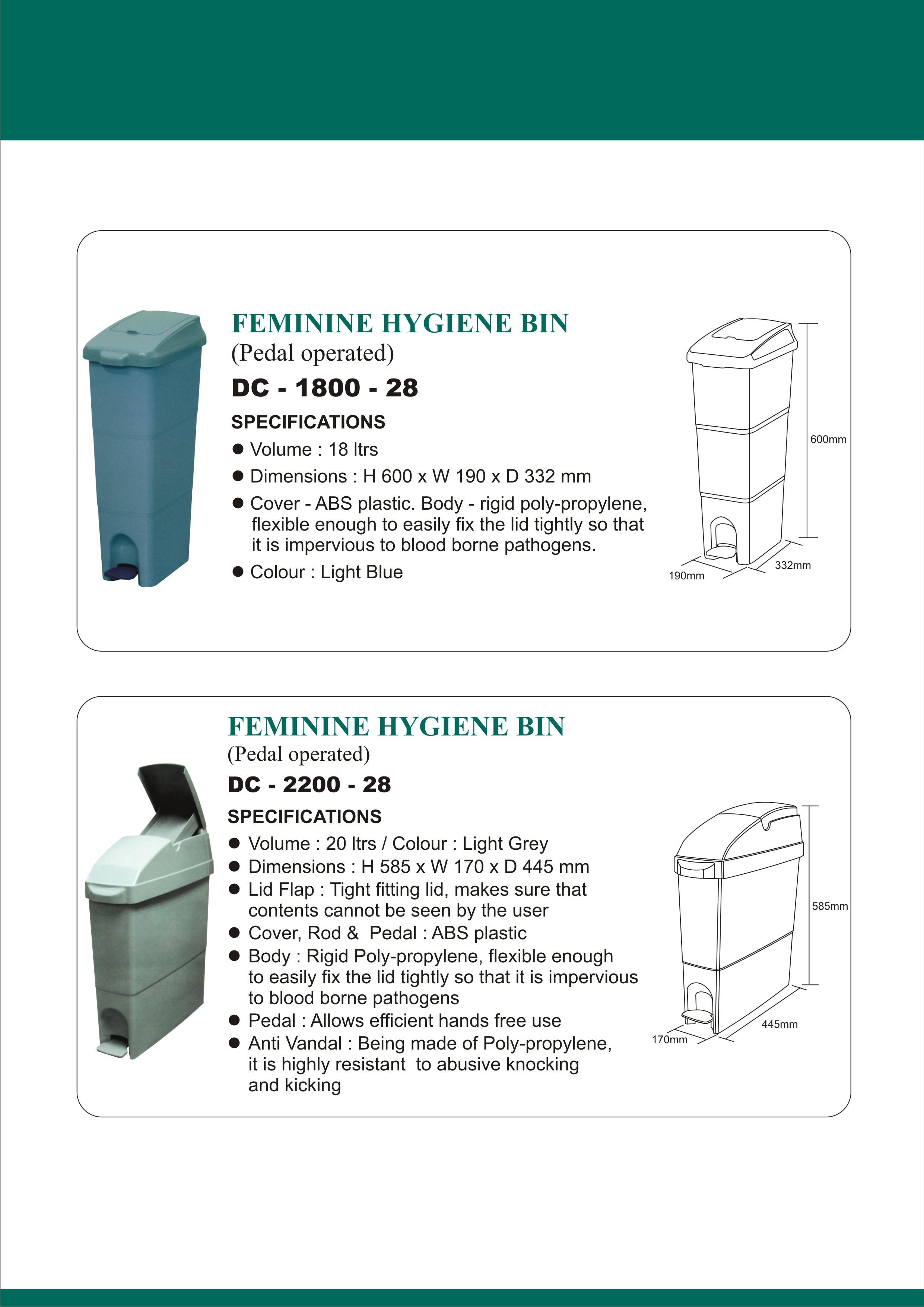 Feminine Hygiene Bin, Bathroom Waste Bins, Sanitary Waste Bin, Sanitary