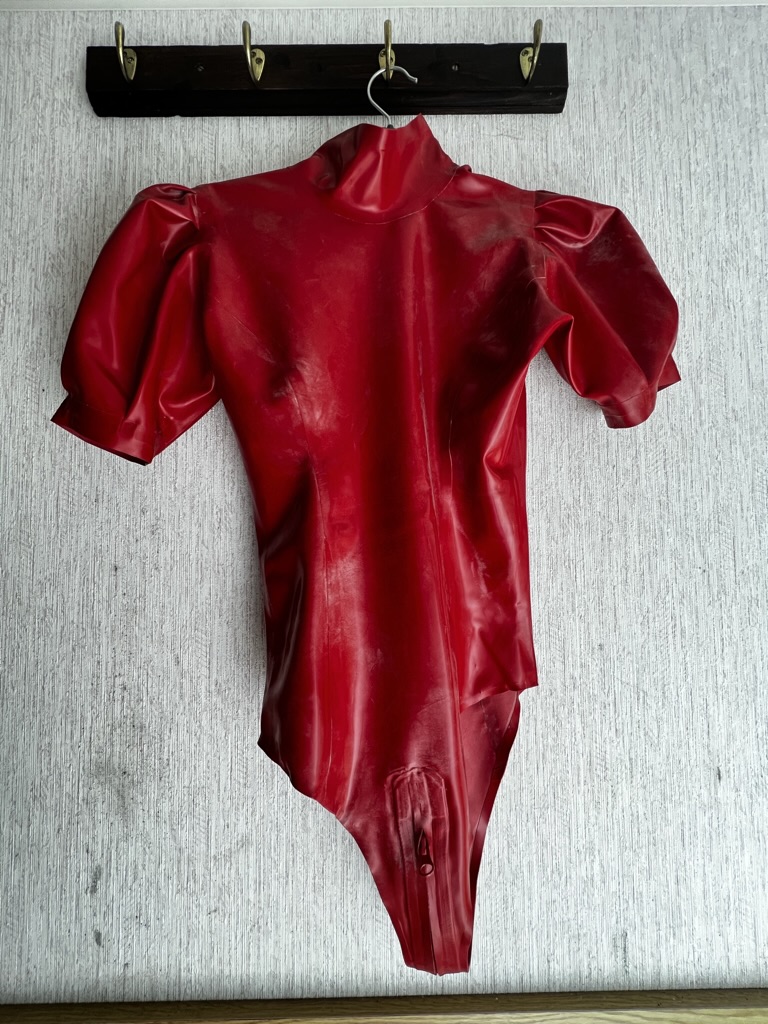 Casting call Red Latex Bodysuit
