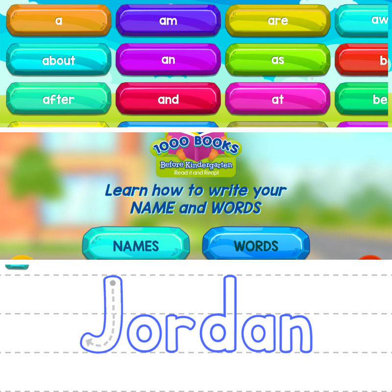 1000 Books Before Kindergarten Names & Words FREE App 1000 Books Before Kindergarten