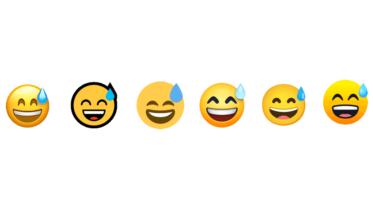 Sweating Emoji what it means and how to use it. Logotype