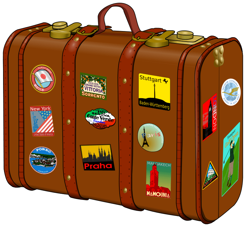 Free Clipart Suitcase with stickers frankes