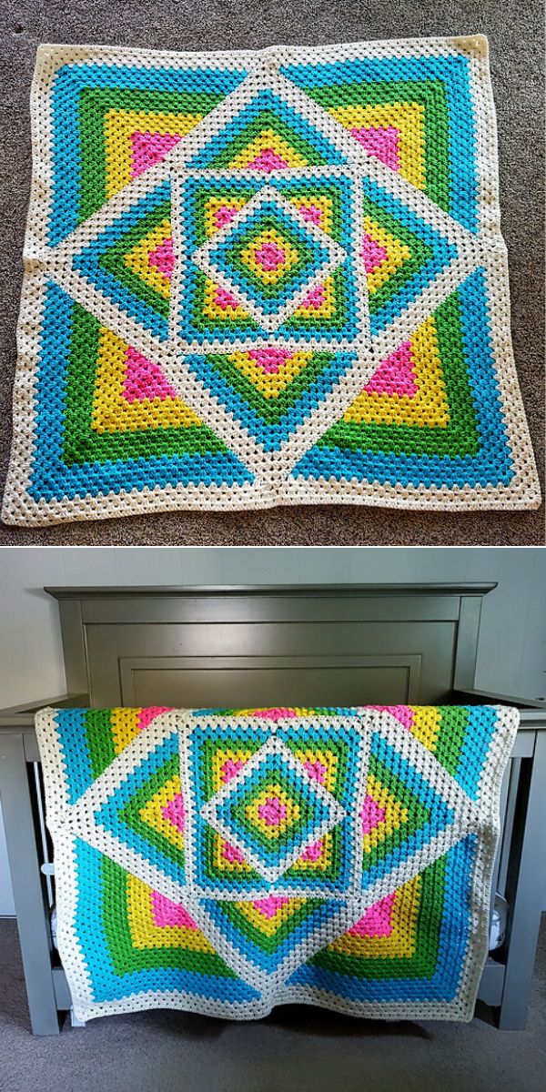 12 Ideas for Kaleidoscope Crochet Granny Blankets