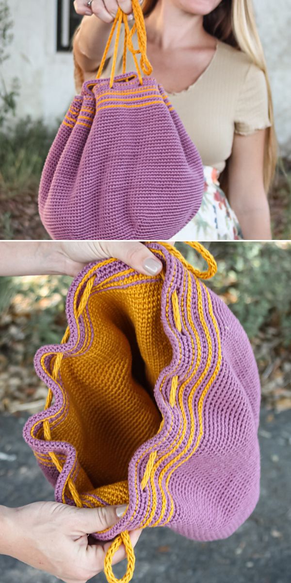 Crochet Drawstring Bag Ideas and Patterns 1001 Patterns