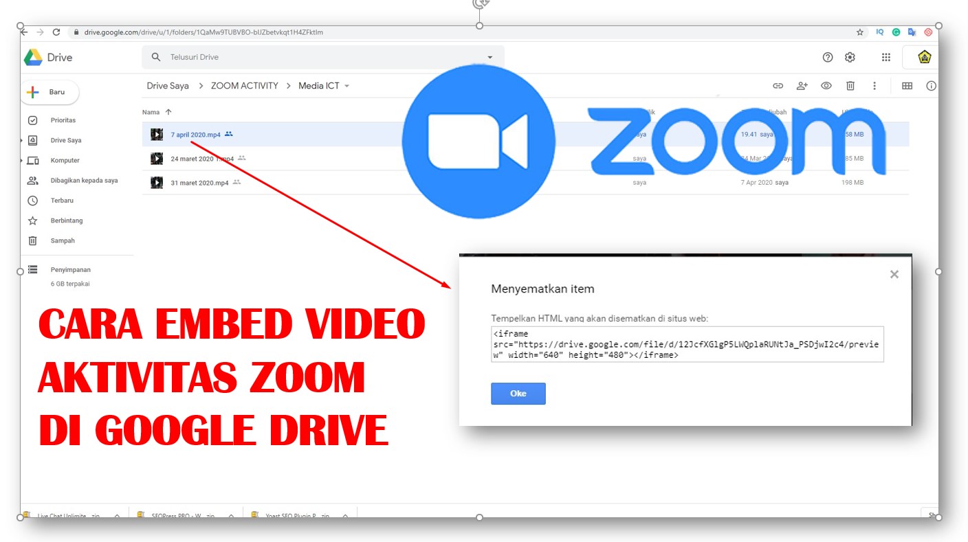 Cara embed Video di google drive ke website. 1001 tutorial